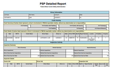Feature: DOT PSP Reports